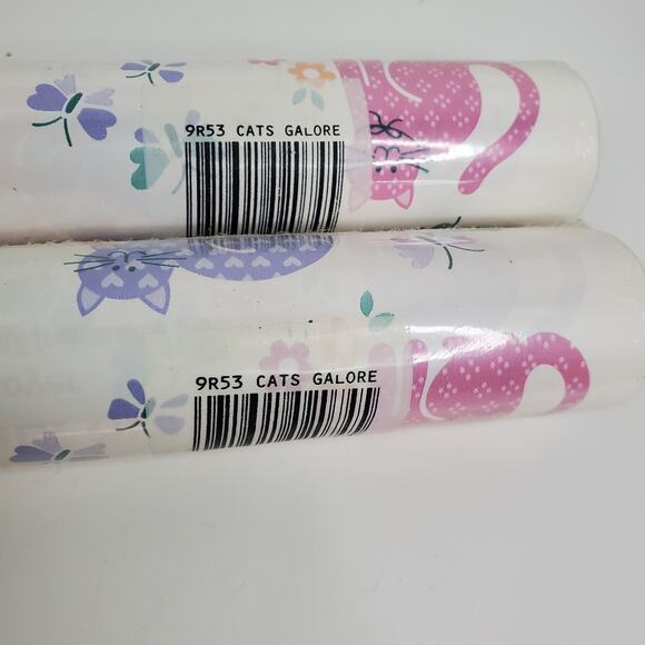 Vtg 2 Rolls Contact Paper 90s Cats Galore 9R53 Self Adhesive Rubbermaid - Picture 3 of 7